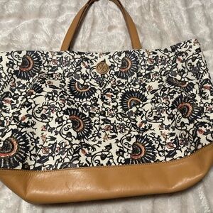 Tory Burch flower tote EUC